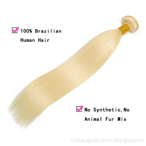 Uniky 613 blonde human hair extension 613 virgin cuticle aligned human hair bundles 613 raw virgin indian hair from india